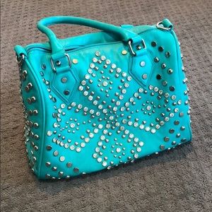 Teal purse with bling rhinestones